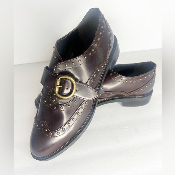 Marc Fisher | Studded Brown Loafers - Picture 1 of 8